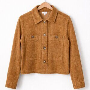 J Jill Women Textured Corduroy Jacket in Vicuna Size M